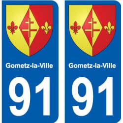 91 Igny escudo de armas de la etiqueta engomada de la placa de pegatinas de la ciudad