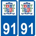 91 Igny logotipo de la etiqueta engomada de la placa de pegatinas de la ciudad