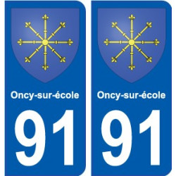 91 Igny escudo de armas de la etiqueta engomada de la placa de pegatinas de la ciudad