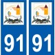 91 Igny logotipo de la etiqueta engomada de la placa de pegatinas de la ciudad