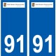91 Igny logotipo de la etiqueta engomada de la placa de pegatinas de la ciudad