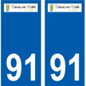 91 Igny logotipo de la etiqueta engomada de la placa de pegatinas de la ciudad