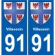 91 Igny blason autocollant plaque stickers ville