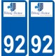 92 Vanves logotipo de la etiqueta engomada de la placa de pegatinas de la ciudad