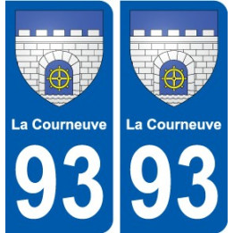 93 Dugny escudo de armas de la etiqueta engomada de la placa de pegatinas de la ciudad