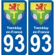 93 Dugny coat of arms sticker plate stickers city
