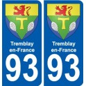 93 Dugny blason autocollant plaque stickers ville