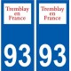 93 Dugny logo adesivo piastra adesivi città