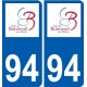 94 Arcueil logo adesivo piastra adesivi città