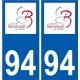 94 Arcueil logo adesivo piastra adesivi città