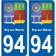 94 Créteil blason autocollant sticker plaque immatriculation ville