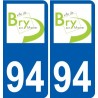 94 Créteil logo autocollant sticker plaque immatriculation ville