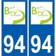 94 Créteil logo autocollant sticker plaque immatriculation ville