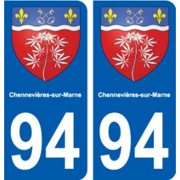 94 Creteil escudo de armas de la etiqueta engomada de la etiqueta engomada de la placa de matriculación de la ciudad