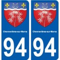 94 Créteil blason autocollant sticker plaque immatriculation ville