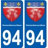94 Créteil blason autocollant sticker plaque immatriculation ville