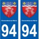 94 Creteil coat of arms sticker sticker plaque immatriculation city