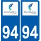 94 Créteil logo autocollant sticker plaque immatriculation ville
