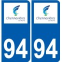 94 Créteil logo autocollant sticker plaque immatriculation ville