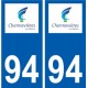 94 Créteil logo aufkleber sticker plakette ez stadt