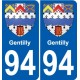 94 Creteil coat of arms sticker sticker plaque immatriculation city