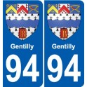 94 Créteil blason autocollant sticker plaque immatriculation ville