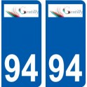 94 Créteil adesivo del logo adesivo piastra di registrazione city
