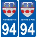94 Creteil escudo de armas de la etiqueta engomada de la etiqueta engomada de la placa de matriculación de la ciudad