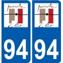 94 Créteil logo autocollant sticker plaque immatriculation ville