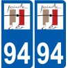 94 Créteil adesivo del logo adesivo piastra di registrazione city