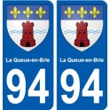 94 Créteil blason autocollant sticker plaque immatriculation ville