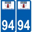 94 Créteil adesivo del logo adesivo piastra di registrazione city