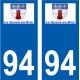 94 Créteil logo aufkleber sticker plakette ez stadt