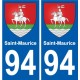 94 Creteil escudo de armas de la etiqueta engomada de la etiqueta engomada de la placa de matriculación de la ciudad