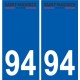94 Créteil logo autocollant sticker plaque immatriculation ville