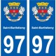 97 Saint-Barthélemy blason autocollant plaque stickers ville