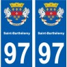 97 Roura escudo de armas de la etiqueta engomada de la placa de pegatinas de la ciudad