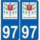 94 Créteil logotipo de la calcomanía de la placa etiqueta de registro de la ciudad