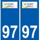 97 Le Port logo autocollant sticker plaque immatriculation ville
