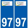 97 Le Port logo autocollant sticker plaque immatriculation ville