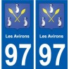 97 Les Avirons blason autocollant plaque stickers ville