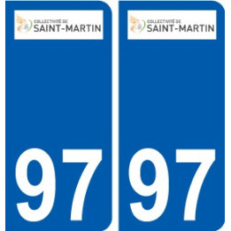 97 Saint-Barthélemy logo autocollant sticker plaque immatriculation ville