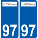 97 Saint-Barthélemy logo autocollant sticker plaque immatriculation ville