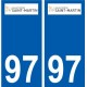 97 Saint-Barthélemy logo autocollant sticker plaque immatriculation ville