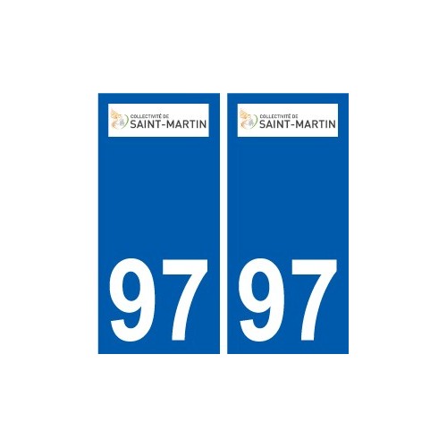 97 Saint-Barthélemy logo autocollant sticker plaque immatriculation ville