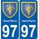 97 Saint-Barthélemy blason autocollant plaque stickers ville