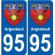 95 Viarmes escudo de armas de la etiqueta engomada de la placa de pegatinas de la ciudad