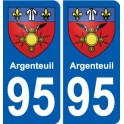 95 Viarmes escudo de armas de la etiqueta engomada de la placa de pegatinas de la ciudad
