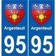 95 Ableiges blason autocollant plaque stickers ville