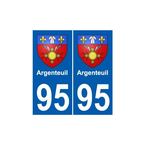 95 Viarmes escudo de armas de la etiqueta engomada de la placa de pegatinas de la ciudad